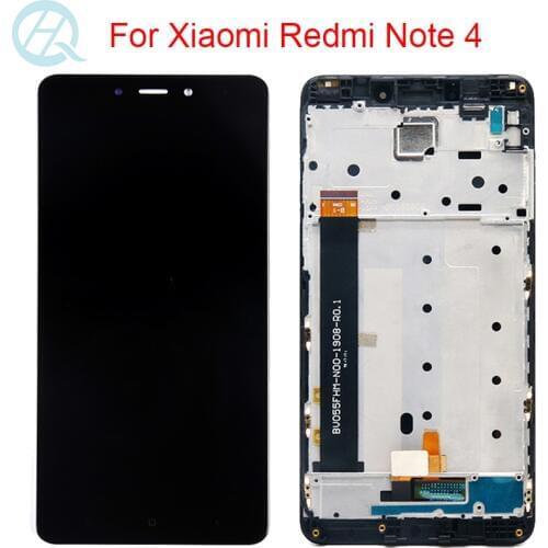 Original 10 Touch LCD For Xiaomi Redmi Note 4 Display With Frame Touch Screen Assembly For Redmi Note 4 Helio X20 LCD Screen