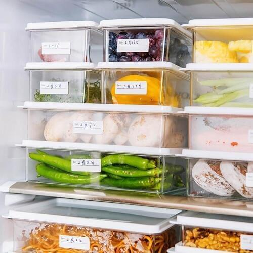 1000/650/450ML Stackable Sealed Box Refrigerator Food Fruit Crisper Kitchen Plastic Transparent Food Storage Box With Lid 1PC