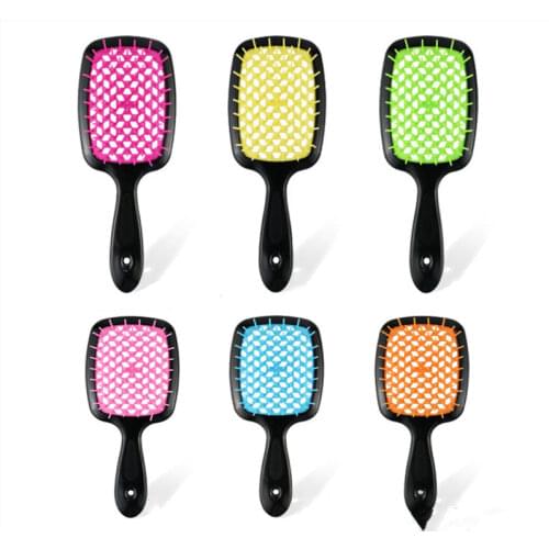 New Wide Teeth Hollow Mesh Combs Women Scalp Massage Comb Hair Brush Hollowing Out Home Salon DIY Hairdressing Tool