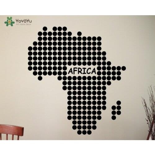 Africa Map Vinyl Wall Sticker Home Decoration Accessories Creative Wall Decal Adesivo De Parede Art Mural Kids Rooms Decor SY166
