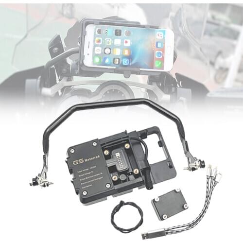 For BMW R1200GS GS 1200 R 1200GS lc R1250GS ADV adventure Mobile Phone Navigation Bracket Motorcycle USB Charging 12MM Mount