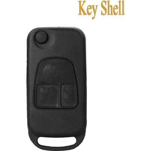 Kutery 10pcs/lot 3 Buttons Folding Flid Remote Car Key Shell Cover For Mercedes For Benz B200 A160 W124 W202 W210 With HU39