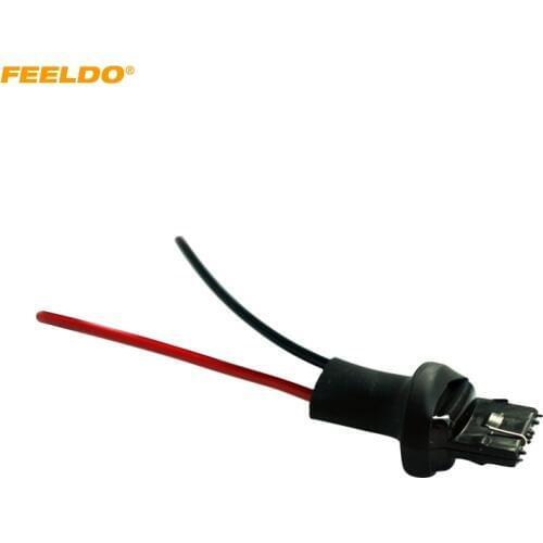 LEEWA 1PC Car 7440/7441/1881 LED Bulb Light Male Socket Plug Adapter With 2-wire Extended Wire Connector Adapter #CA5973