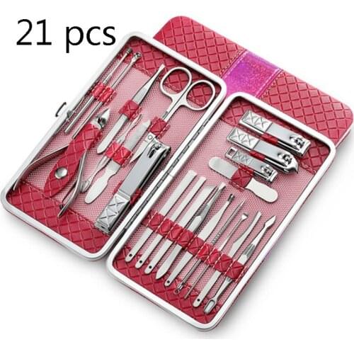 Manicure Kit Nail Clipper Cutters Set Professional Stainless Steel Pedicure Cuticle Eagle Hook Tweezer Scissor Nail Trimmer Tool