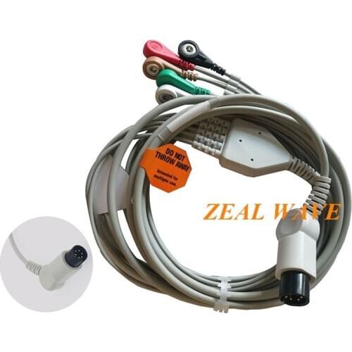 Mindray Monitor Five-Lead Cable Six-Pin Universal Goldway PM MEC Coman Edan Bolaite