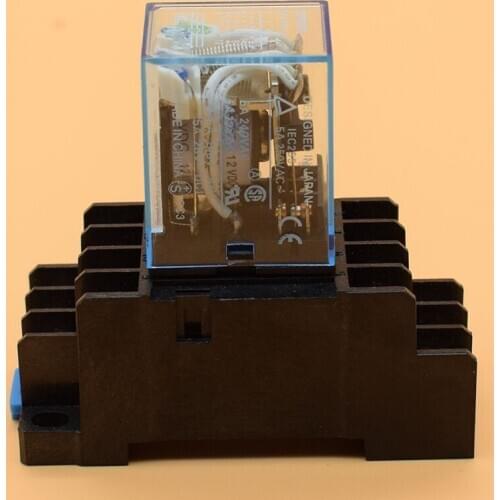 MY4P HH52P MY4NJ relay 12VDC 24VDC 110VAC 220VAC coil high quality general purpose DPDT micro mini relay with socket base holder