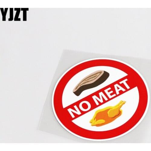 YJZT 9.8CM*9.8CM Personality Warning No Meat Fun Decal PVC Car Sticker Accessories 13-0191