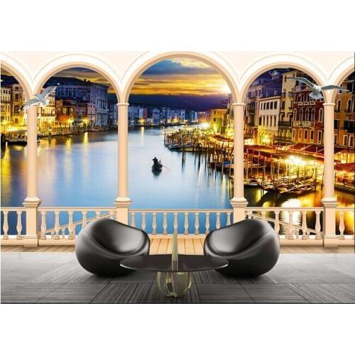Custom landscape wallpaper, 3D Venice sea view murals for the living room bedroom TV background wall waterproof vinyl wallpaper