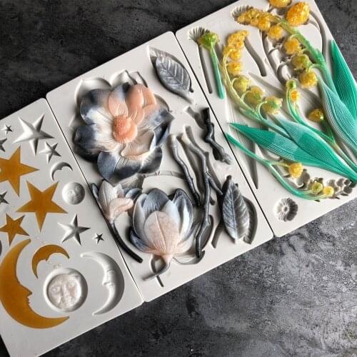2021 New Rose Flower Lily Star Moon Sun UV Resin Silicone Mold Epoxy Resin Casting Mould Epoxy Craft DIY Clay Making