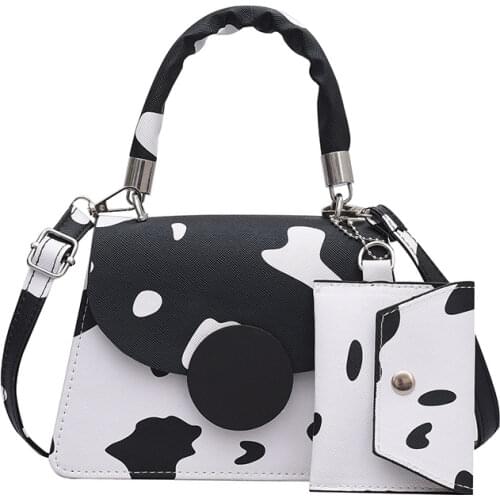2021 New Fashion Cow Pattern Shoulder Bag Portable Retro Armpit Bag Womens Messenger Bag Casual Crossbody Bags Lipstick Bag