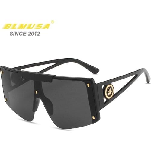 BLMUSA New Large Frame Goggles Semi-Rimless Goggle Protection Sunglasses For Women Fashion GRADIENT SUN GLASSES Women Customize