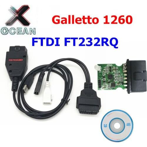 NEW EOBD Galletto 1260 ECU Flasher Diagnostic Tool FTDI Chip OBD OBDII Read&Write ECU For Multi-Cars Galletto1260 Multi-Language