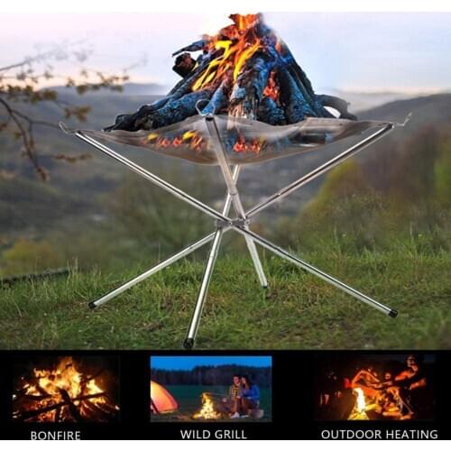 Outdoor Camping Portable Fireplace Foldable Fire Pit for Patio Camping Barbecue Outdoor Picnic Accessories