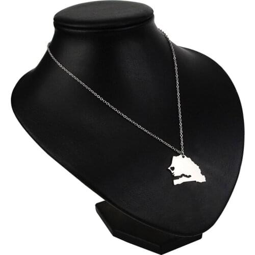 Europe And The United States Popular Cross-Border Sources Of Stainless Steel Wales Map Pendant Necklace