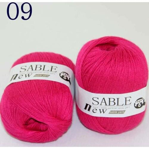 Sale 2*50gr Super Soft Pure Sable Cashmere Wrap Shawls Hand Knit Wool Crochet Yarn 243-09 Magenta