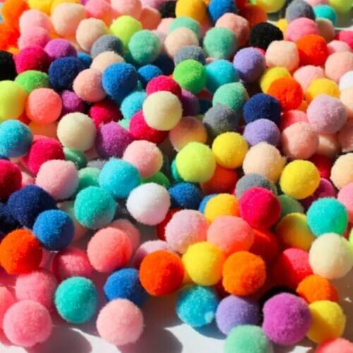 Lovely 100pcs 10/15/20/25/30mm Mini Fluffy Pom Pom Mixed Color Soft Pom Pom Balls For Wedding Home Decoration DIY Toys Craft