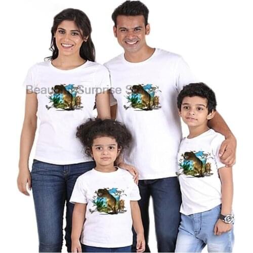 Family Look Matching Clothes Mommy and Me Cotton Tshirt Mommy Daddy Daughter Son Outfits Women Man T-shirt Mom and Me Clothes