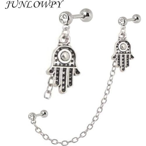 Tragus Helix Cartilage Bar Piercing Earring Stud Hasam Hand Pendant wholesales 20pcs body jewelry ear piercing bar