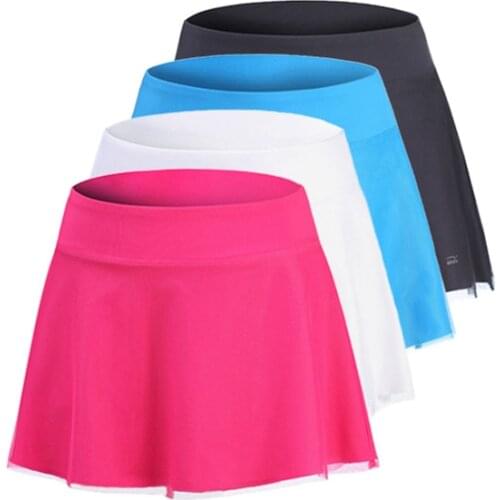 Tennis Sport Skirt Spring&Summer A Tennis Skort Wicking Quick Dry Slim Female Student Wind Skirts with Safety Shorts