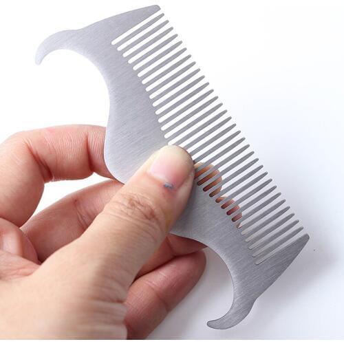 Stainles Steel Beard Comb Trimmer Shaping Tool Sex Man Gentleman Beard Trim Template Beard Combs Shaving Hair Molding