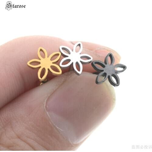 Starose 1pc Gold Pure Lotus Earring Helix Tragus Piercing Studs Ear Piercing Oreja Steel Daith Cartilage Earrings Women Jewelry