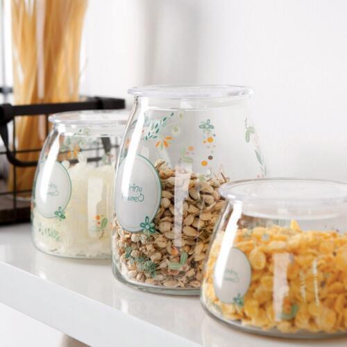 Glass Bottles Sealed Pot Cans Tank Food Storage Bottle Glass Pretty Moisture-proof Candy Containers Transparent Flower Tea Jars