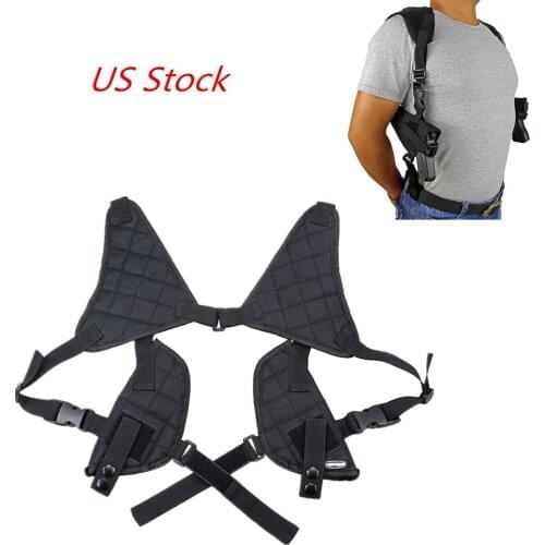 Tactical Concealed Hand Gun Shoulder Holster Under Arm Double Draw Pistol Nylon Flexible Holster Black