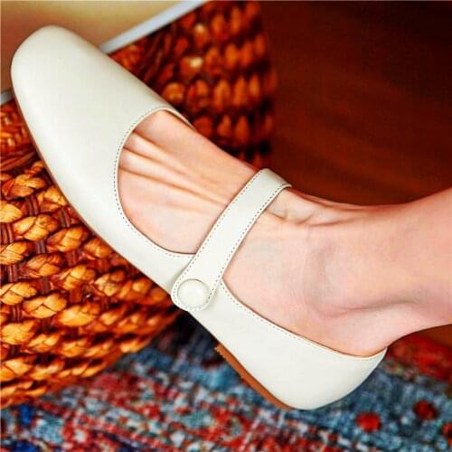 Oxfords Womens Cow Leather Ballet Flats Mary Janes Round Toe Loafer Shoes Driving Comfort Office Elegant Shoes