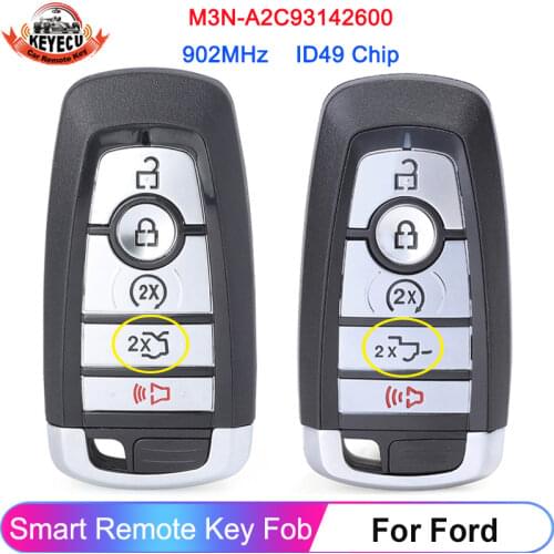 KEYECU M3N-A2C93142600 5 Button Smart Remote Key FSK 902MHz ID49 for Ford Edge Fusion 2017 2018 Expedition Explorer 2018 2019