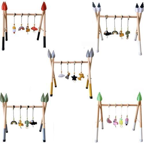 Funny Baby Gym with 4 Gym Toys Foldable Baby Play Gym Frame Activity Center Hanging Bar Newborn Gift