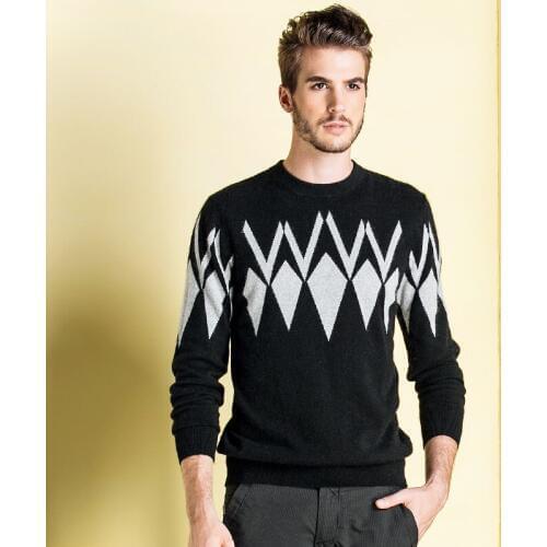 Winter Men Jumper 100% Pure Cashmere Knitted Sweater O-neck Long Sleeve Warm Pullovers Male 2017 New Sweaters Plus size clothes