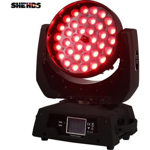 2PCS LED Moving Head Wash Light LED Zoom Wash 36x18W RGBWA+UV Color DMX Stage Moving Heads Wash Touch Screen For DJ Disco Party