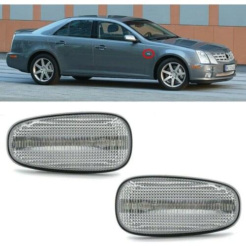 2Pcs Clear LED Fender Side Marker Turn Signal Light 15930599 10364604 9133062 Fit For Cadillac STS STS-V Opel Astra G Zafira A