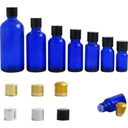 200 xTravel Empty Cobalt blue glass essential oil bottle with aluminum lids cosmetic packging 100ml 50ml 1oz 2/3oz 1/2oz 1/3oz