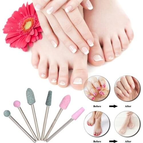 6pcs Nail Drill Bits Cuticle Cleaner Dust Drill Brush Rotary Polishing Nail Grinding Heads Nail Salon Tools Nail Grinding Tool