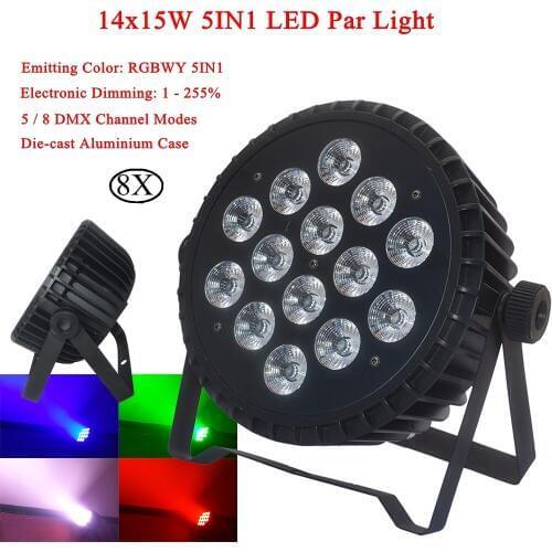 8Pcs/Lot Professiona Stage Lighting LED 14X15W RGBWA 5IN1 LED Par Light For Disco DJ KTV Bar Party Projector Spotlight Lamp