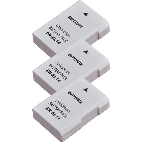 Batmax 3pcs 1200mAh EN-EL14 EN-EL14a ENEL14 EL14 batteries for Nikon D3400 D3300 D3100 D5600 D5100 D5200 D3200 P7000 P7100