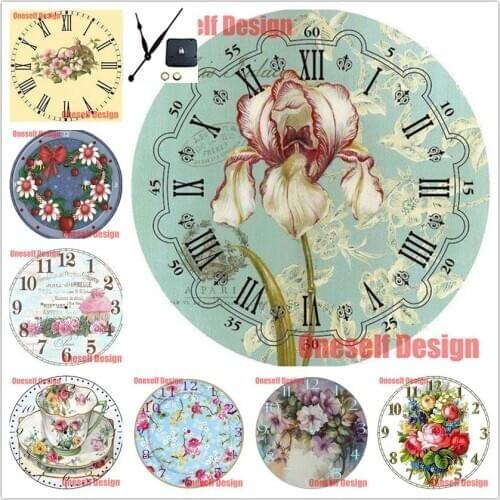 New diy diamond painting full clock 5d diamond mosaic sale clock flower 5d diamond embroidery full flower clock Christmas gift