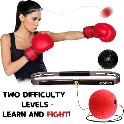 Boxing Reflex Ball Punching Fight Speed Agility Reaction Balls on String Headband Set Hand Eye Training Equipment for Kids Adult