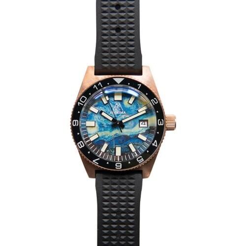 PROXIMA bronze mens diving watches,luxury dive men automatic mechanical watch 200m waterproof sport NH35 sapphire ceramic bezel