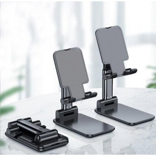 Black Mobile Phone Holder Stand For iPhone iPad Adjustable Metal Desktop Tablet Holder Table Cell Foldable Extend Support