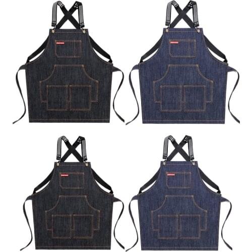 Children Apron Cowboy Korean Fashion Men and Women Work Custom Barista Milk Tea Barber Shop Painting K0AB