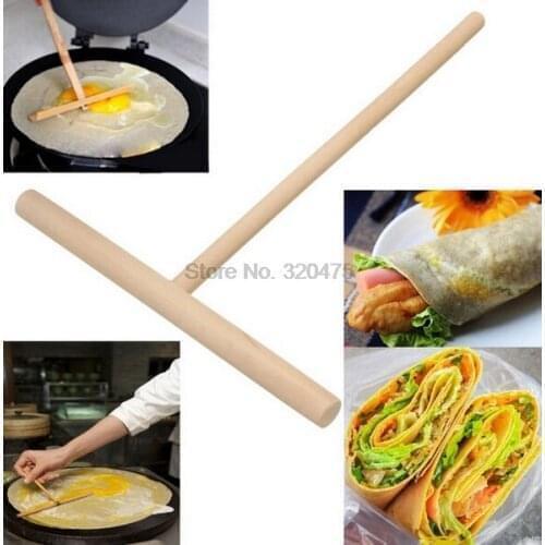 DHL 500pcs Crepe Maker Pancake Batter Wooden Spreader Stick Home Kitchen Tool DIY Restaurant Canteen