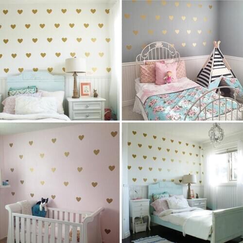 Personalized DIY Heart Wall Stickers Home Decoration For Kids Baby Rooms Bedroom Kitchen Art Mural Peel & Stick Vinyl Wallpaper