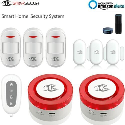 Wireless WIFI Smart Home Alarm System Kit 2xSiren 3xPIR Sensor 3x Door Contact