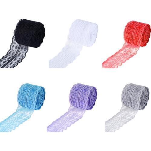 4.5cm*10M Lace Tape DIY Apparel Sewing & Fabric White Black Blue Grey Purple Lace Trimming Gift Packaging Lace Ribbon home decor