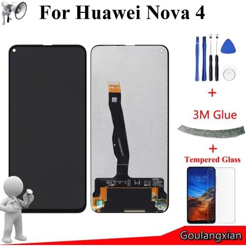 6.4" AAA Original LCD For Huawei Nova 4 LCD Display + Touch Screen Digitizer Assembly For Huawei Nova 4 VCE-AL00 VCE-TL00 lcd