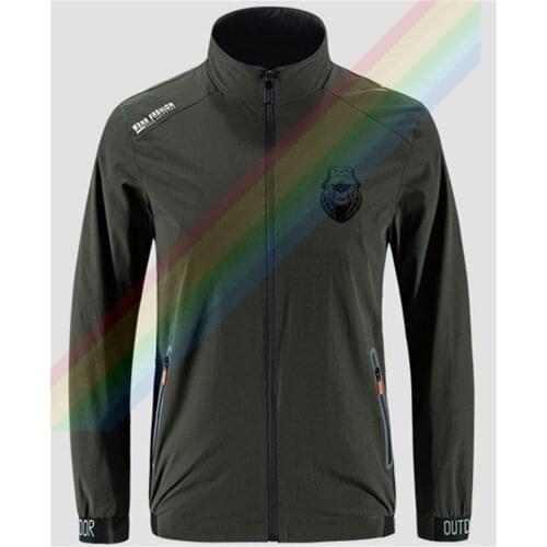 Gorilla In A Panama Hat Breathable Jacket Mens Outdoor Zippered Comfortable Light Soft Fashion Casual Front Printing Asian Size