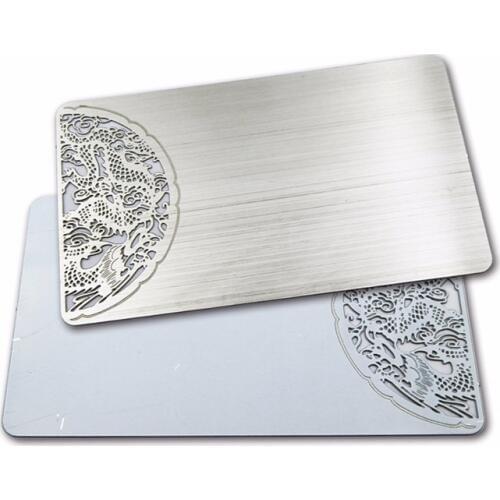 Stainless steel laser cut custom blank metal printing business card