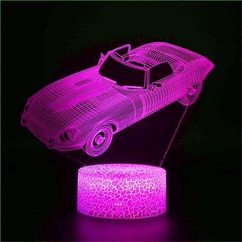 Super sports car 3D light colorful USB fashion night light childrens gift luxury tent pull windmill desk decoration decoration